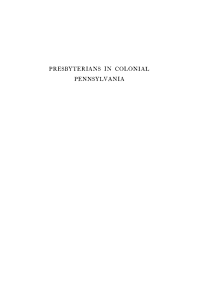 表紙画像: Presbyterians in Colonial Pennsylvania 9781512803518