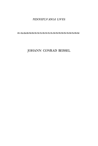 Imagen de portada: Johann Conrad Beissel 9781512803532