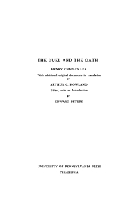 Cover image: The Duel and the Oath 9780812276817