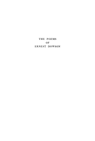 Cover image: Poems of Ernest Dowson 9781512803655