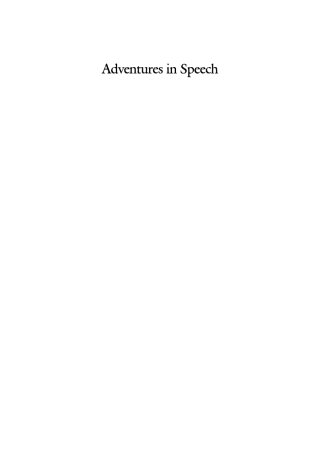 Cover image: Adventures in Speech 9780812233384