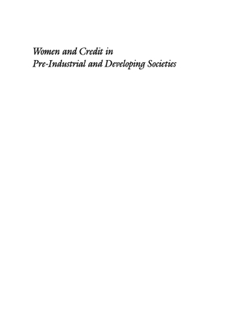 Omslagafbeelding: Women and Credit in Pre-Industrial and Developing Societies 9780812231946