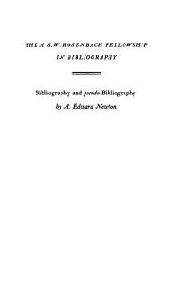 Omslagafbeelding: Bibliography and Pseudo-Bibliography 9781512804737
