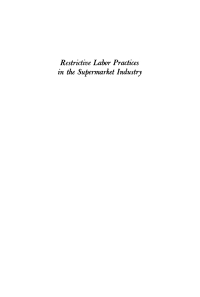 Titelbild: Restrictive Labor Practices in the Supermarket Industry 9781512805017