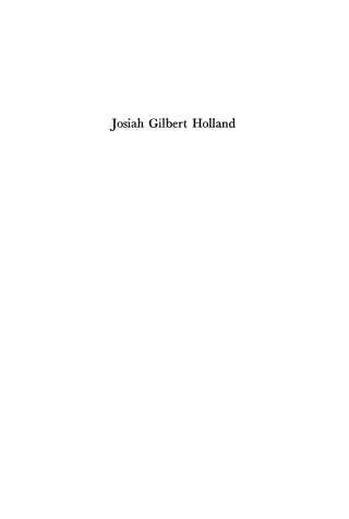 Cover image: Josiah Gilbert Holland in Relation to His Times 9781512805338