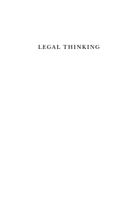 Imagen de portada: Legal Thinking 9780812280234