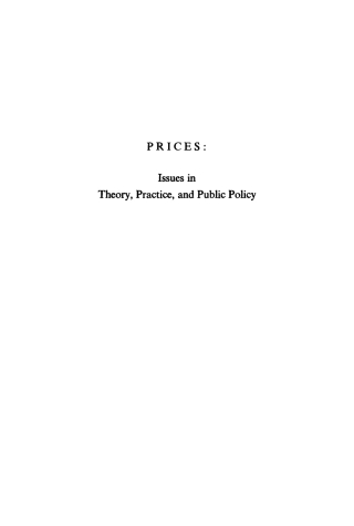 Cover image: Prices 9780812275599