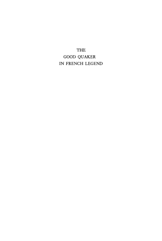 Cover image: The Good Quaker in French Legend 9781512805888