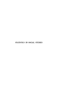 Cover image: Statistics in Social Studies 9781512806038
