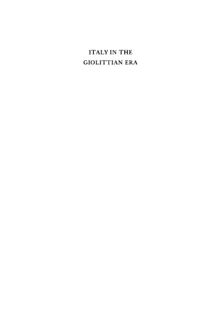 Omslagafbeelding: Italy in the Giolittian Era 9781512806151