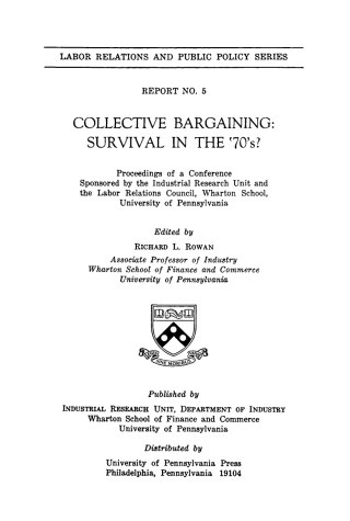 Imagen de portada: Collective Bargaining 9780812290769