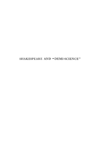 Cover image: Shakespeare and "Demi-Science" 9781512806496