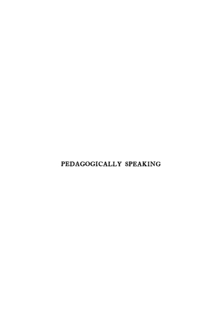 Cover image: Pedagogically Speaking 9781512806519