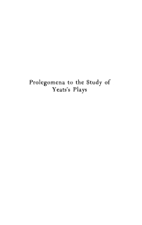 Cover image: Prolegomena to the Study of Yeats's Plays 9781512806588