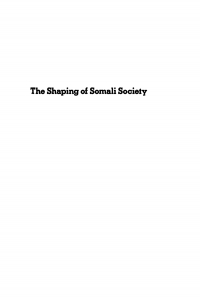 Cover image: The Shaping of Somali Society 9780812278323