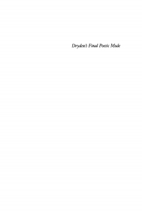 Cover image: Dryden's Final Poetic Mode 9780812281217