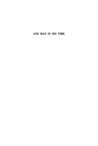 Cover image: One Man in His Time 9781512806854