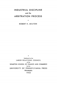 Cover image: Industrial Discipline and the Arbitration Process 9781512806885