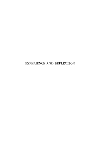 Cover image: Experience and Reflection 9781512806953
