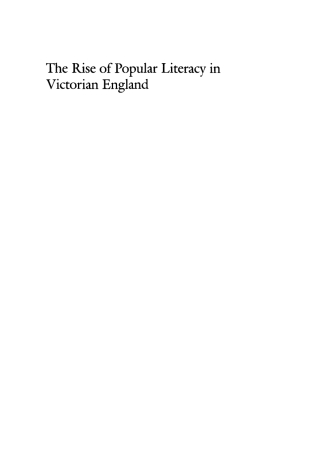 Cover image: The Rise of Popular Literacy in Victorian England 9780812230758
