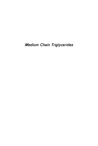 Imagen de portada: Medium Chain Triglycerides 9780812275643