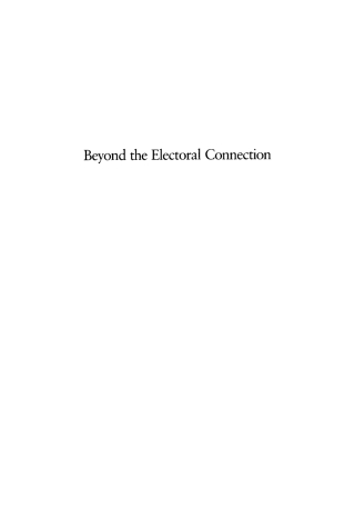 Cover image: Beyond the Electoral Connection 9780812279160