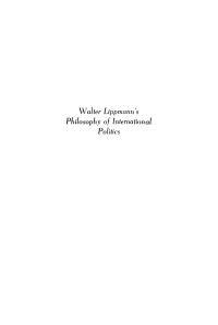 Cover image: Walter Lippmann's Philosophy of International Politics 9780812274325