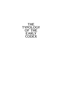 Cover image: The Typology of the Early Codex 9780812276961