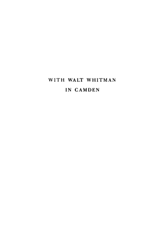 Cover image: With Walt Whitman in Camden 9781512807929