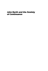 Cover image: John Barth and the Anxiety of Continuance 9780812230932