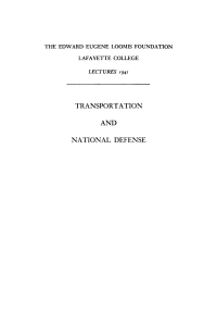 Cover image: Transportation and National Defense 9781512808537