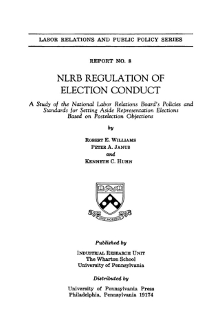 Imagen de portada: NLRB Regulation of Election Conduct 9781512808896