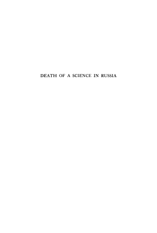 Cover image: Death of a Science in Russia 9781512809053