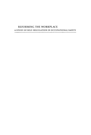 صورة الغلاف: Reforming the Workplace 9780812281323