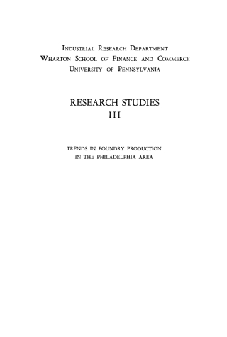 Omslagafbeelding: Trends in Foundry Production in the Philadelphia Area 9781512810295