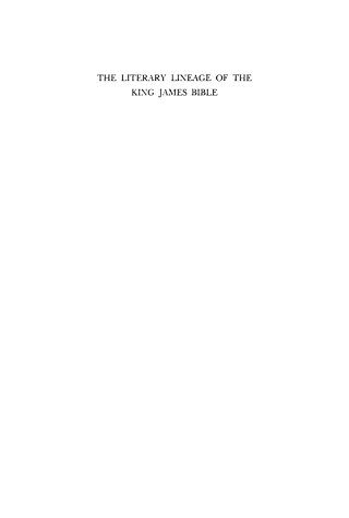 Cover image: The Literary Lineage of the King James Bible, 1340-1611 9781512810844