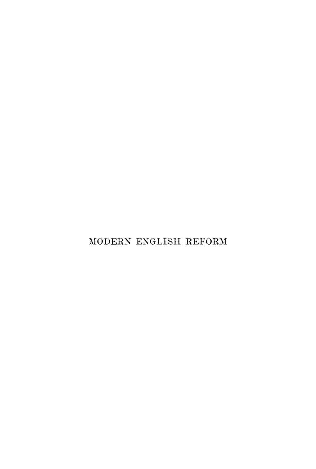 Modern English Reform From Individualism to Socialism