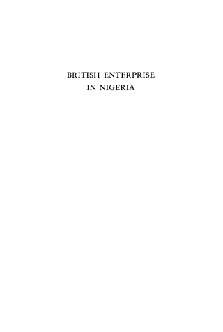 Cover image: British Enterprise in Nigeria 9781512811063