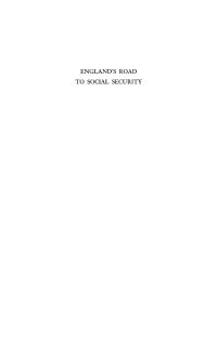 Omslagafbeelding: England's Road to Social Security 9781512821932