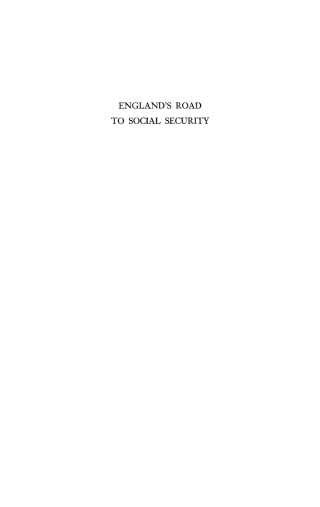 Cover image: England's Road to Social Security 9781512821932