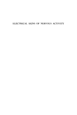 Cover image: Electrical Signs of Nervous Activity 2nd edition 9781512811421