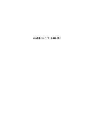 Imagen de portada: Causes of Crime 9781512822038
