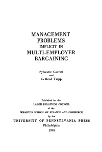 Cover image: Management Problems Implicit in Multi-Employer Bargaining 9781512822090