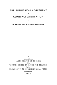 Titelbild: The Submission Agreement in Contract Arbitration 9781512812138