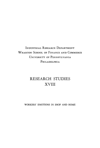 Cover image: Workers' Emotions in Shop and Home 9781512822243