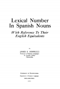 Cover image: Lexical Numbers in Spanish Nouns 9781512812442