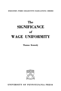 Cover image: The Significance of Wage Uniformity 9781512812572