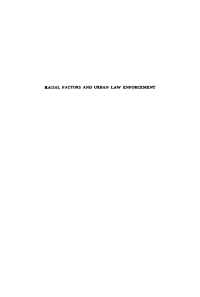 Cover image: Racial Factors and Urban Law Enforcement 9781512812596