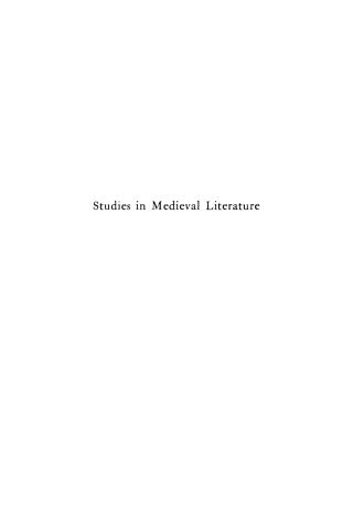 Imagen de portada: Studies in Medieval Literature 9781512812787
