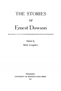 Omslagafbeelding: The Stories of Ernest Dowson 9781512812930